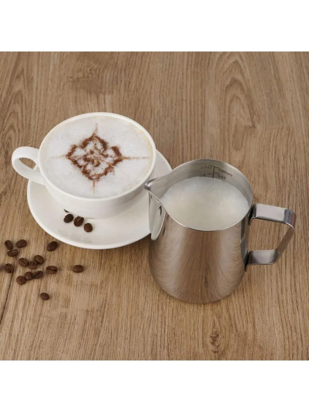 Stainless Steel Milk Frothing Pitcher 20oz - Barista Tool for Cappuccino & Latte